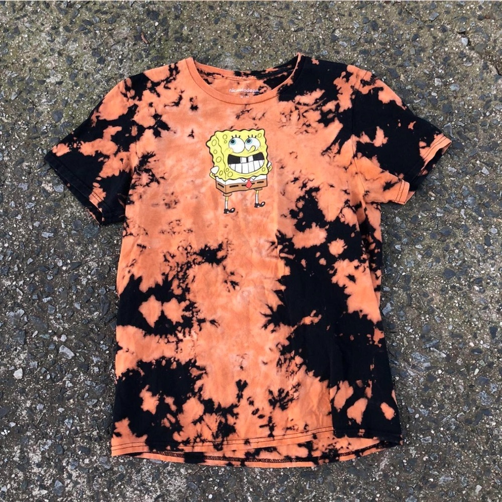 SpongeBob SquarePants Tie-Dye T-Shirt - Orange & Black - Picture 3 of 4